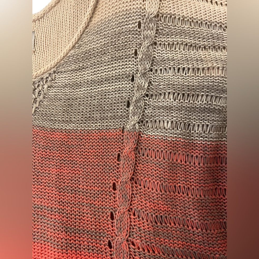 Urban Outfitters Ecote Colorblock Cable Pointelle Short Sleeve Sweater XS Sumner - Picture 11 of 13